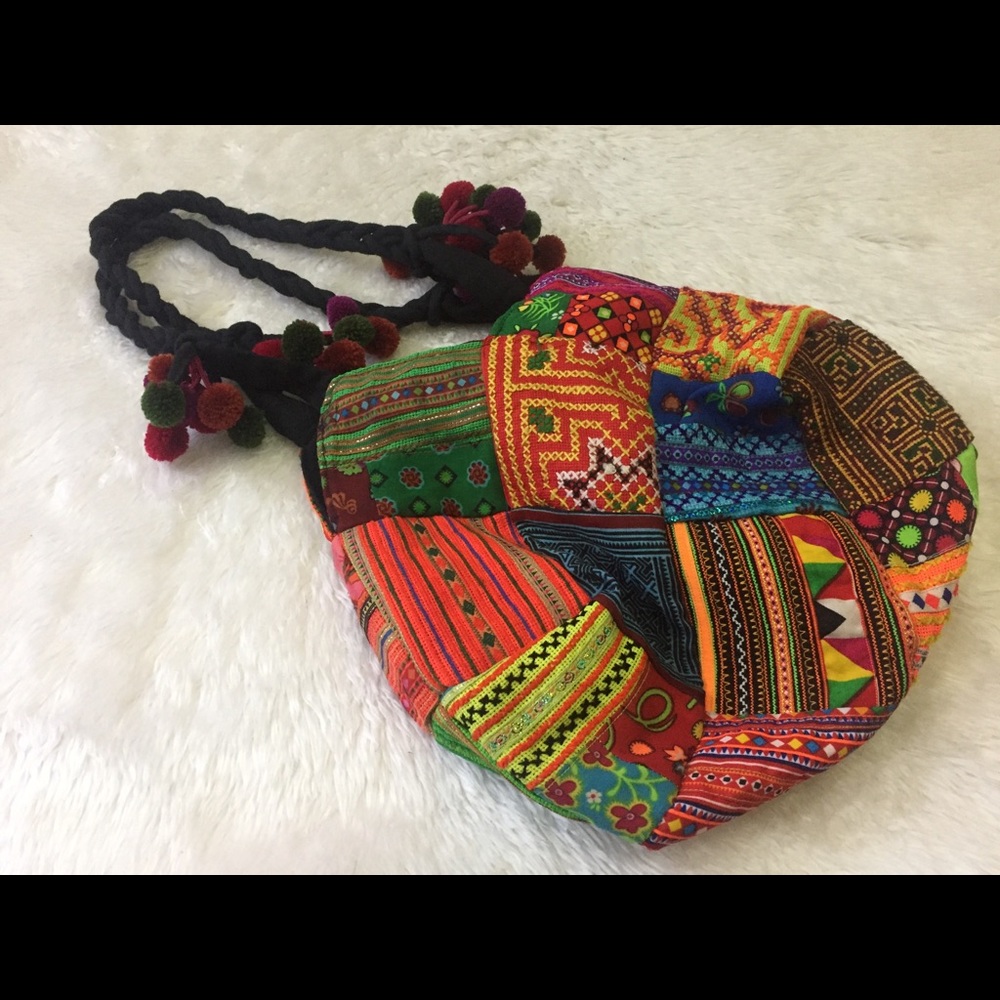 Colorful unique patchwork handmade bag small - Picture 3 of 5